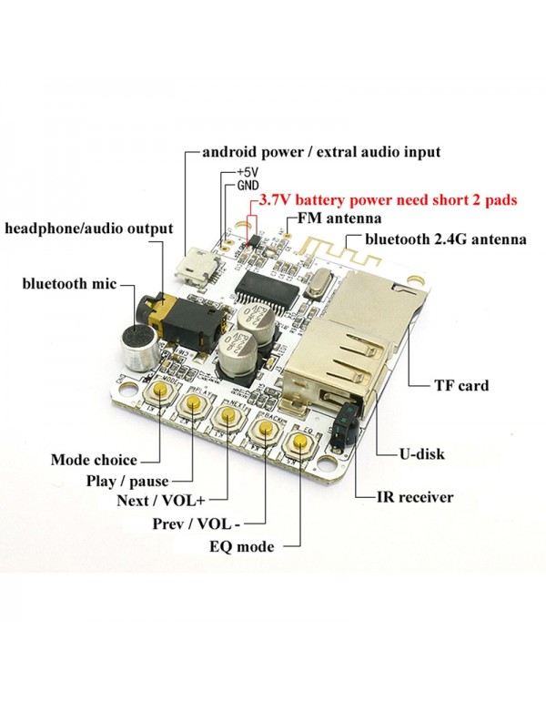 Bluetooth Audio Receiver With USB TF Card Decoding Board Preamp Output Module