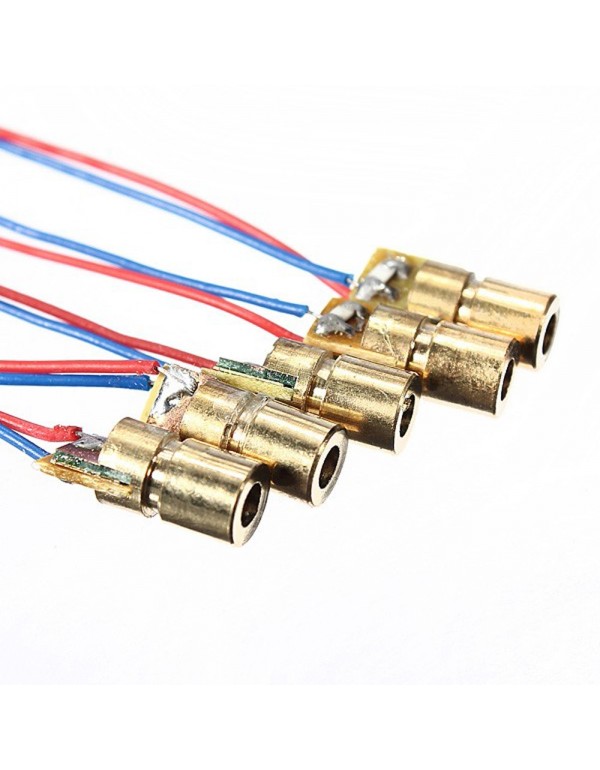 30 pcs DC 5V 5mW 650nm 6mm Laser Dot Diode Module Red Copper Head Tube