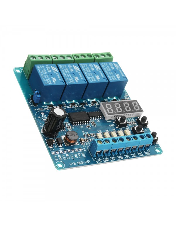 DC 8V To 36V Industrial Grade 4 Channel Multi-function Relay Module Wide Voltage Supply Module